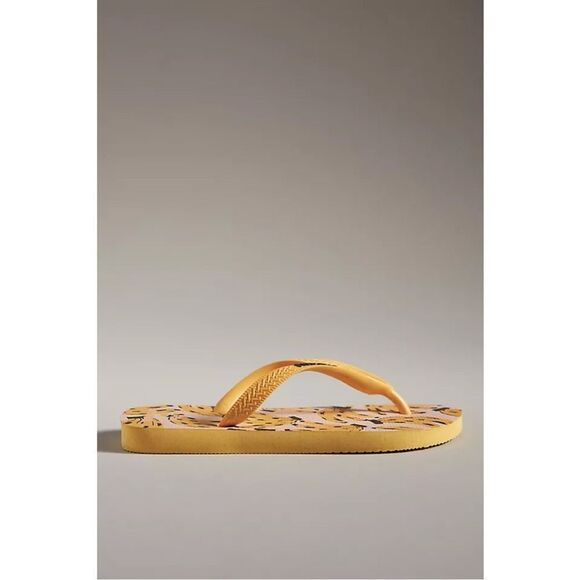 NEW Anthropologie Havaianas FarmโRio Banana Thong Sandals Flip Flops Size 9 10 - Picture 1 of 3